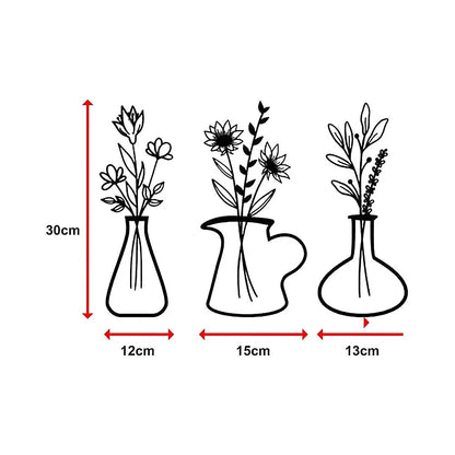 Metal Iron Flower Vase Wall Art Decoration - Image 9