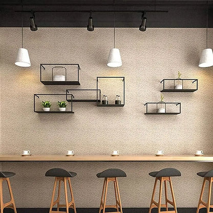 Floating Shelves Retro Industrial Ledge Black Metal Display Stand - Image 2