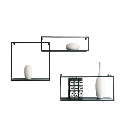 Floating Shelves Retro Industrial Ledge Black Metal Display Stand - Image 4