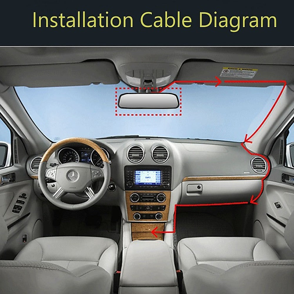 120 Degrees Camera Mirror Car Rear View Reverse Night Vision Parking System Kit - Image 4