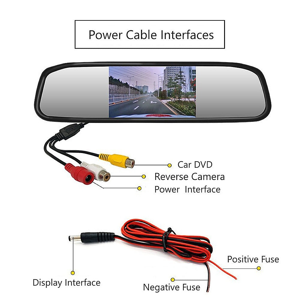 120 Degrees Camera Mirror Car Rear View Reverse Night Vision Parking System Kit - Image 6