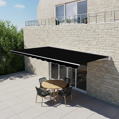 Outdoor Folding Arm Awning Retractable Sunshade Canopy Black 4.0m x 2.5m - Image 2