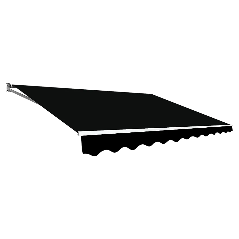Outdoor Folding Arm Awning Retractable Sunshade Canopy Black 4.0m x 2.5m