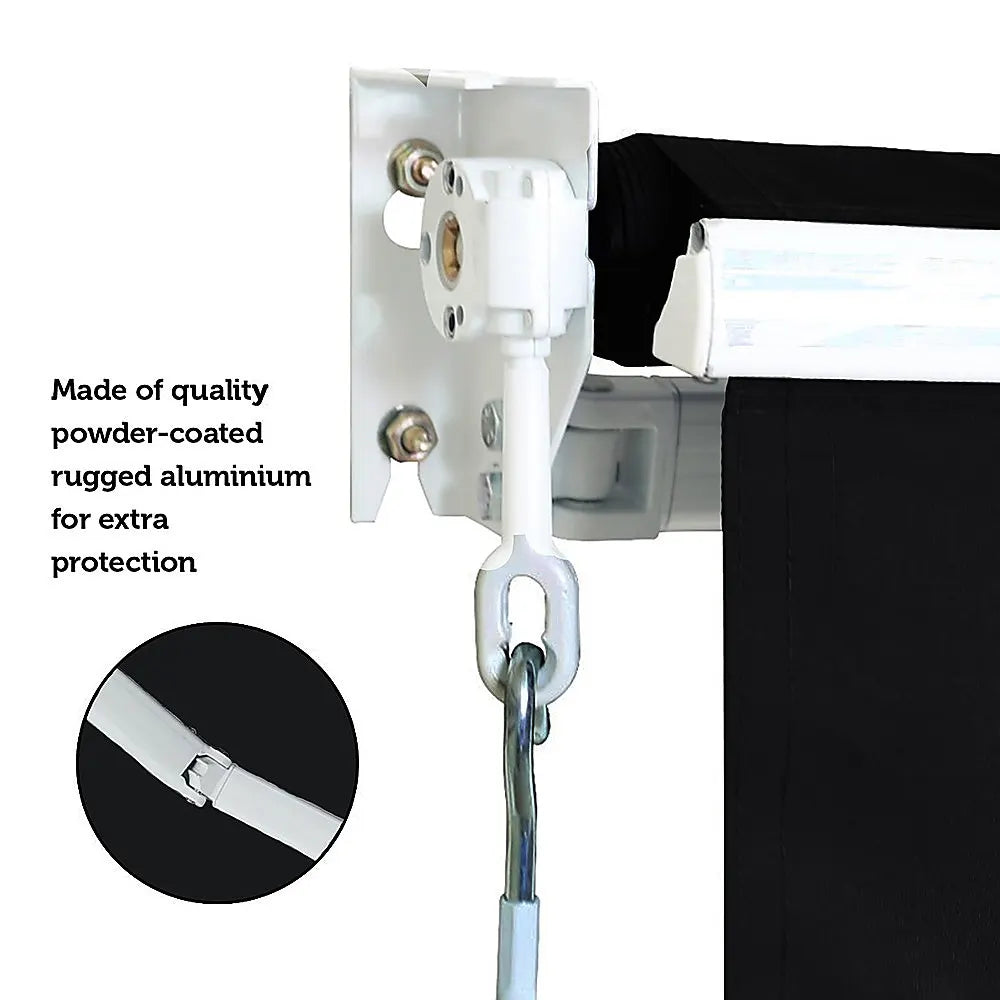 Outdoor Folding Arm Awning Retractable Sunshade Canopy Black 4.0m x 2.5m - Image 8