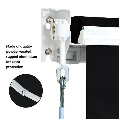 Outdoor Folding Arm Awning Retractable Sunshade Canopy Black 4.0m x 2.5m - Image 8