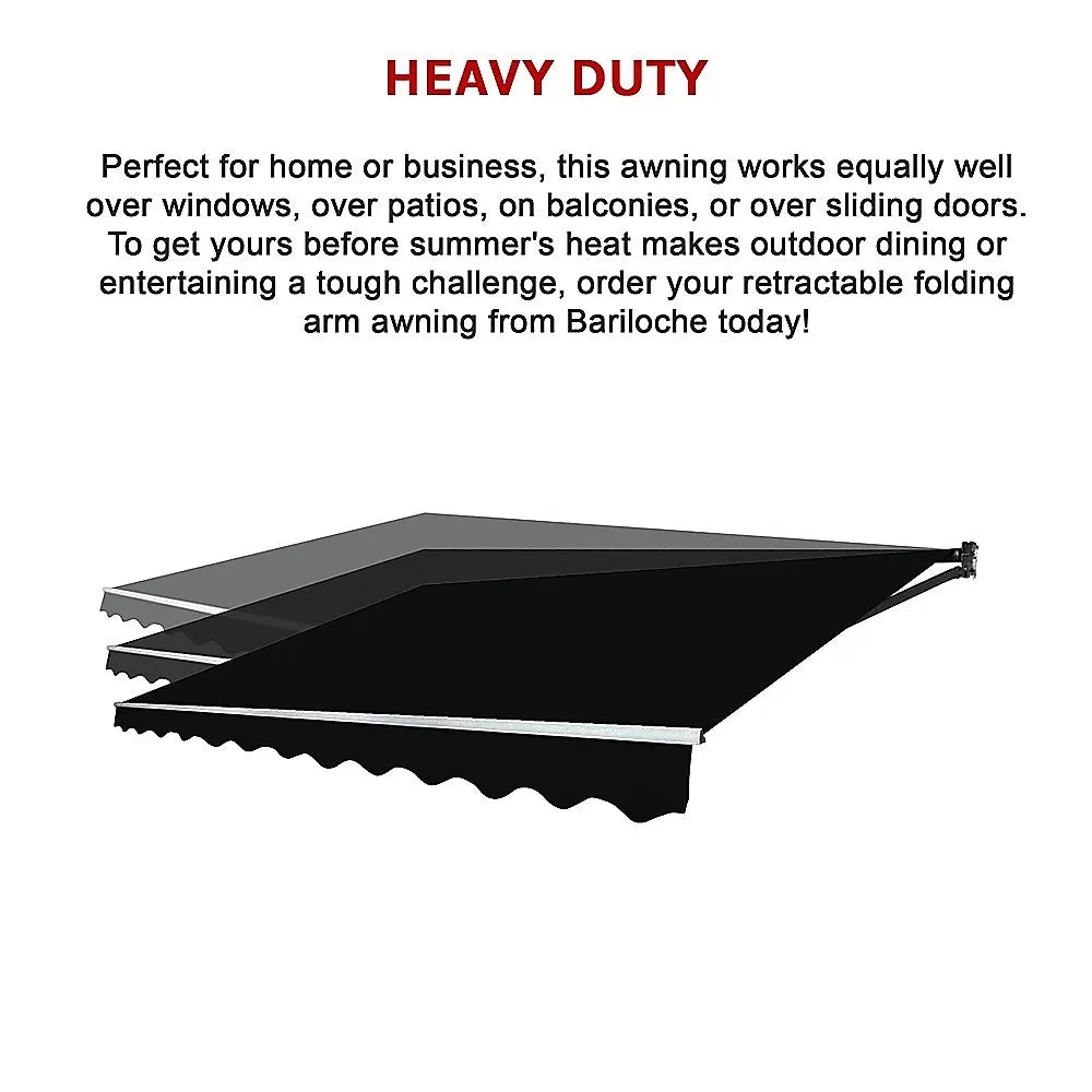 Outdoor Folding Arm Awning Retractable Sunshade Canopy Black 4.0m x 2.5m - Image 9