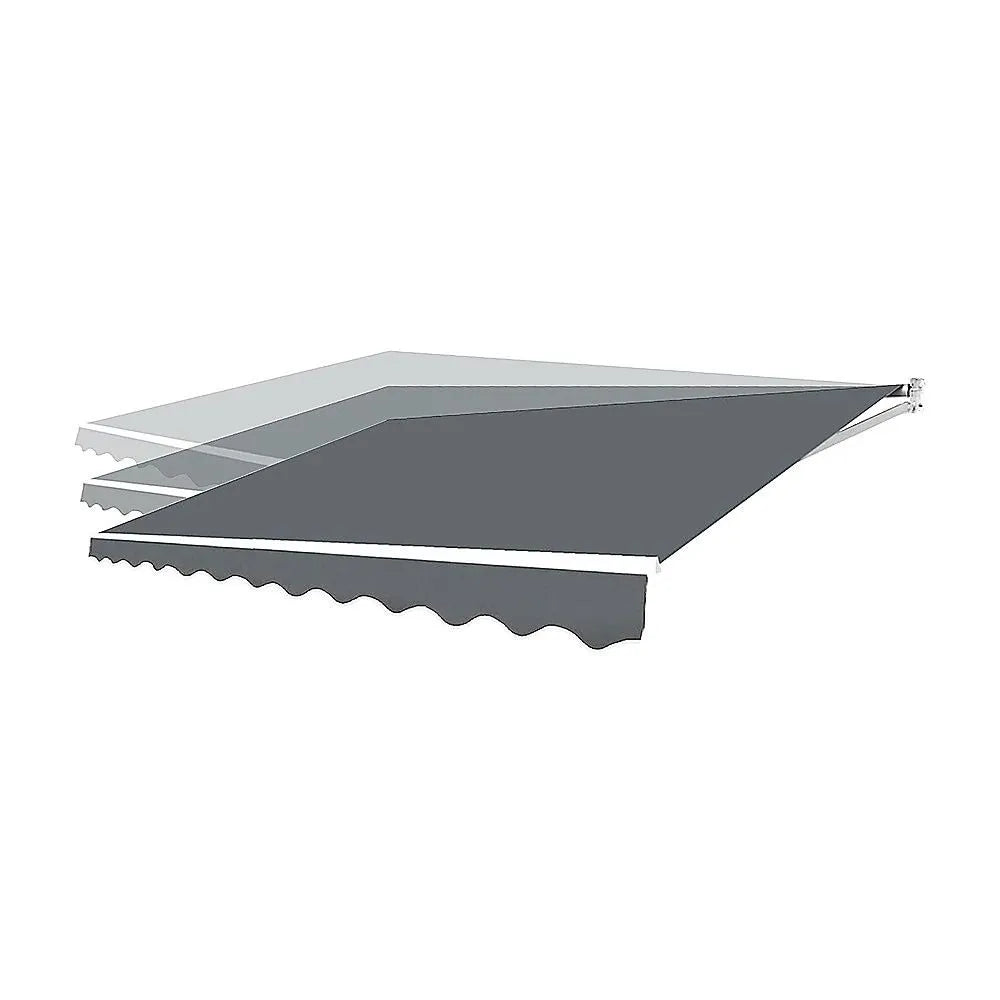 Outdoor Folding Arm Awning Retractable Sunshade Canopy Grey 5.0m x 2.5m - Image 6