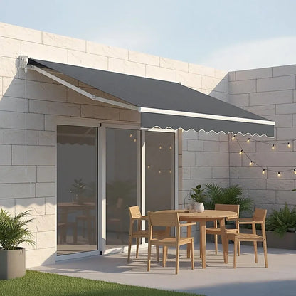 Outdoor Folding Arm Awning Retractable Sunshade Canopy Grey 5.0m x 2.5m - Image 7