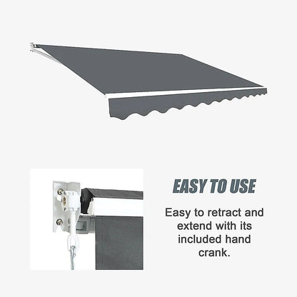 Outdoor Folding Arm Awning Retractable Sunshade Canopy Grey 5.0m x 2.5m - Image 9