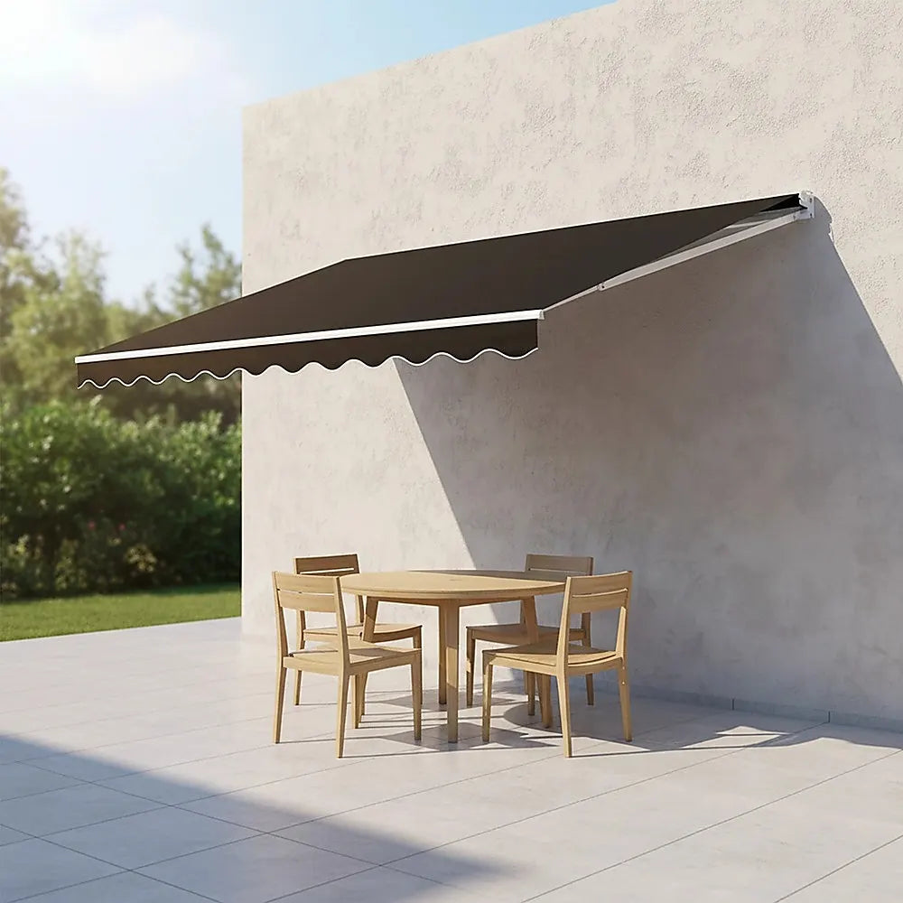 Outdoor Folding Arm Awning Retractable Sunshade Canopy Black 5.0m x 2.5m - Image 5