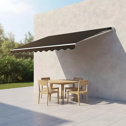 Outdoor Folding Arm Awning Retractable Sunshade Canopy Black 5.0m x 2.5m - Image 5