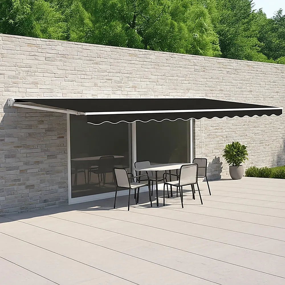Motorised Outdoor Folding Arm Awning Retractable Sunshade Canopy Black 4.0m x 2.5m - Image 2