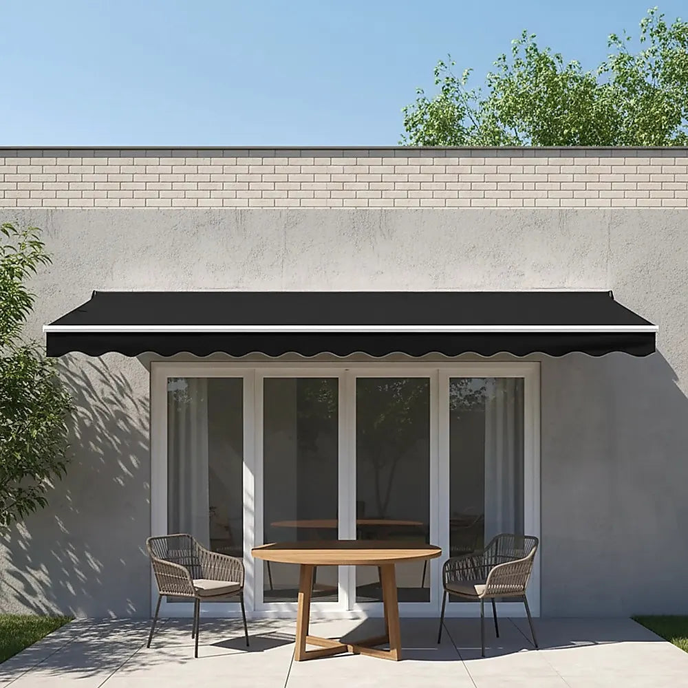 Motorised Outdoor Folding Arm Awning Retractable Sunshade Canopy Black 4.0m x 2.5m - Image 7