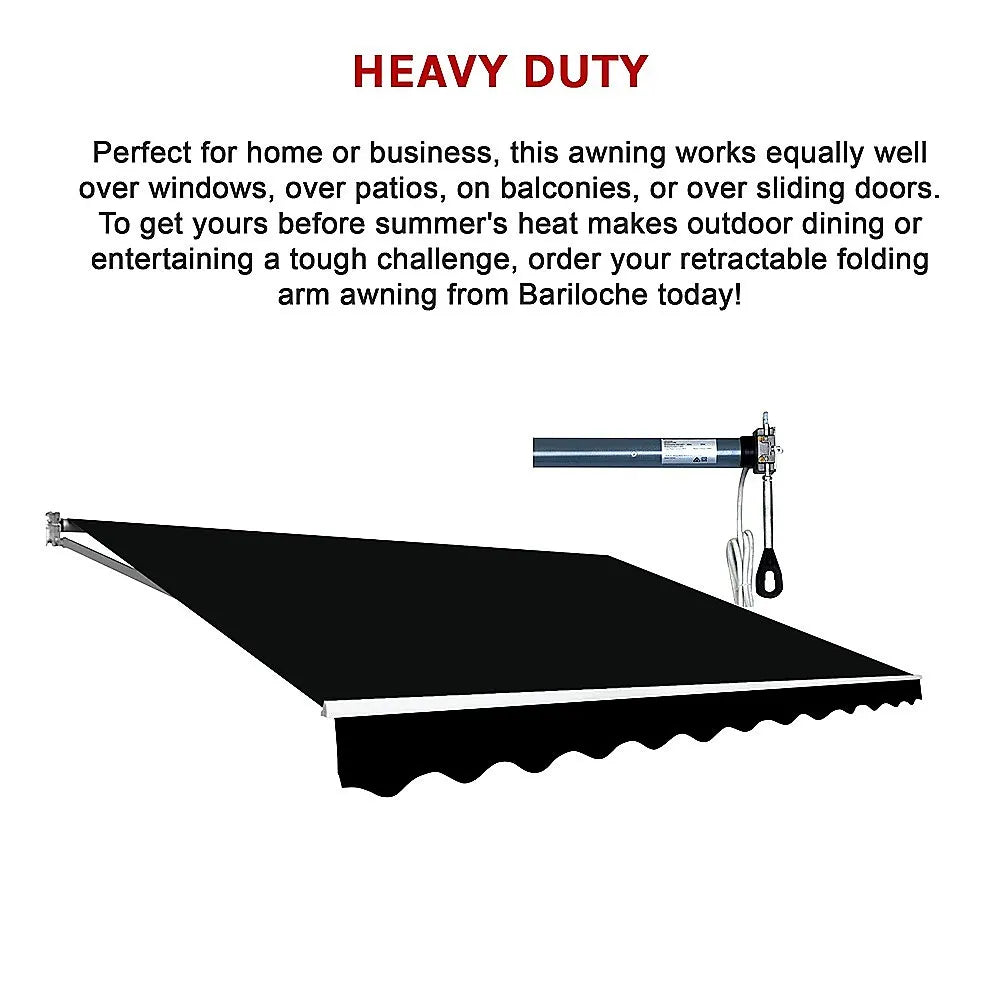 Motorised Outdoor Folding Arm Awning Retractable Sunshade Canopy Black 4.0m x 2.5m - Image 9