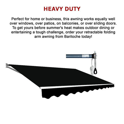 Motorised Outdoor Folding Arm Awning Retractable Sunshade Canopy Black 4.0m x 2.5m - Image 9