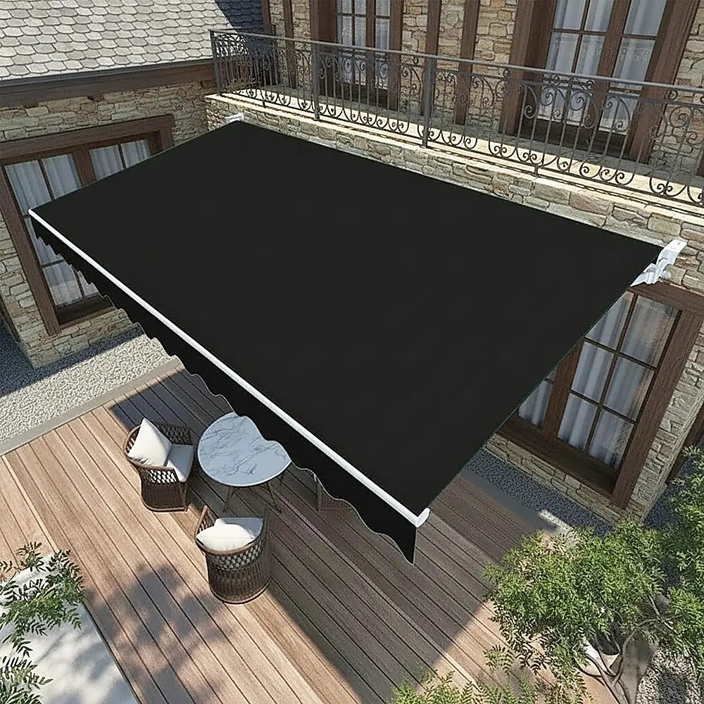 Motorised Outdoor Folding Arm Awning Retractable Sunshade Canopy Black 5.0m x 2.5m - Image 7
