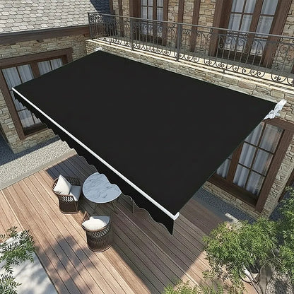 Motorised Outdoor Folding Arm Awning Retractable Sunshade Canopy Black 5.0m x 2.5m - Image 7