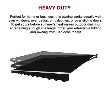 Motorised Outdoor Folding Arm Awning Retractable Sunshade Canopy Black 5.0m x 2.5m - Image 9