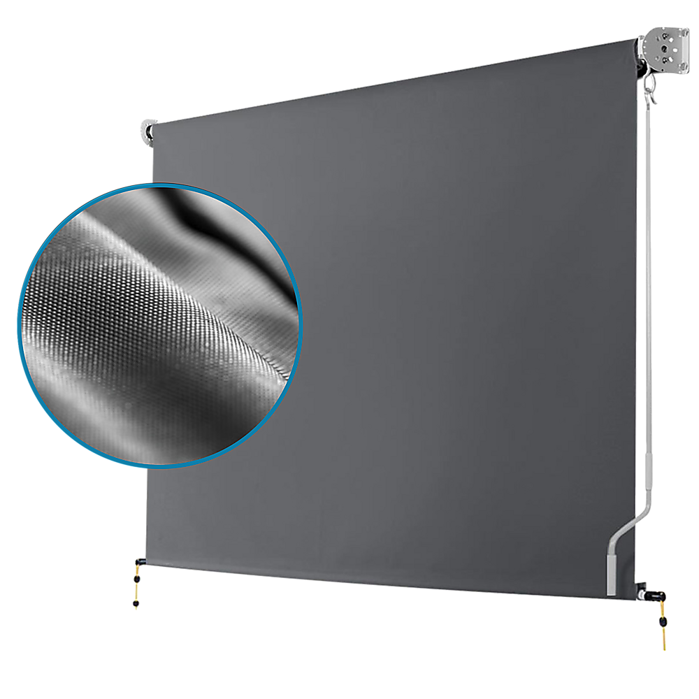 Retractable Straight Drop Roll Down Awning Garden Patio Screen 2.1X2.5M - Image 4