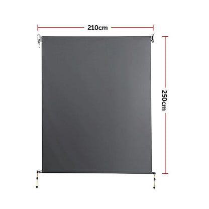 Retractable Straight Drop Roll Down Awning Garden Patio Screen 2.1X2.5M - Image 9