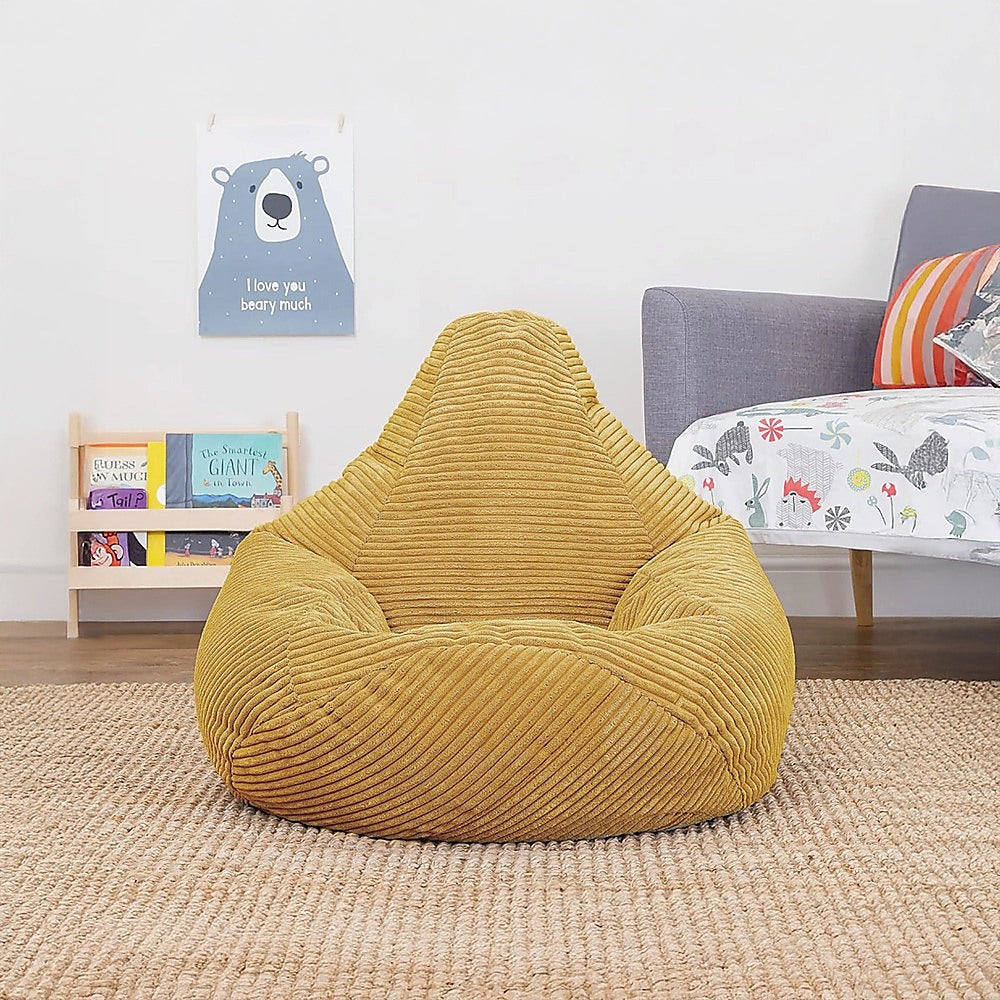 Jumbo Cord Beanbag Chair Cover Unfilled Large Bean Bag - Mustard - Image 5