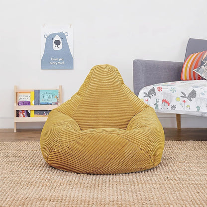 Jumbo Cord Beanbag Chair Cover Unfilled Large Bean Bag - Mustard - Image 5