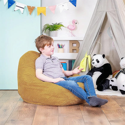 Jumbo Cord Beanbag Chair Cover Unfilled Large Bean Bag - Mustard - Image 7