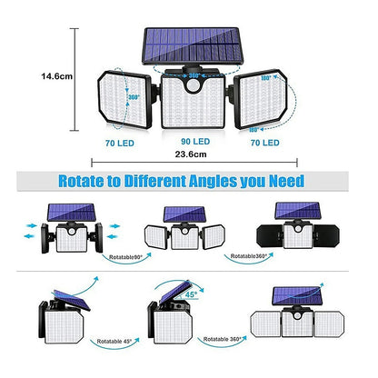 230 LED Solar Lights Outdoor 260LM Waterproof Motion Sensor Security Wall Lamp - Image 6