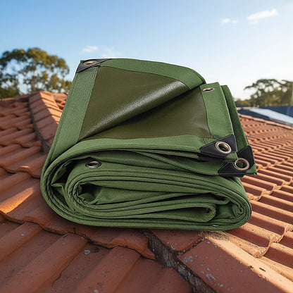 3x4M Army Heavy Duty Waterproof Canvas Tarp Tarpaulin Sun Blocked Dustproof - Image 7