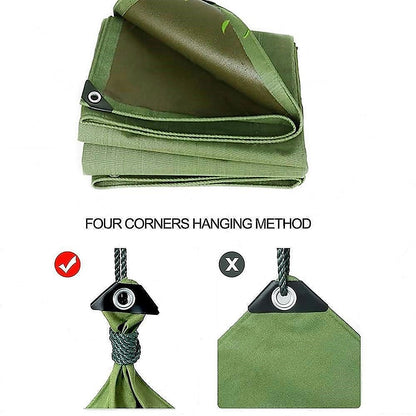 3x4M Army Heavy Duty Waterproof Canvas Tarp Tarpaulin Sun Blocked Dustproof - Image 8