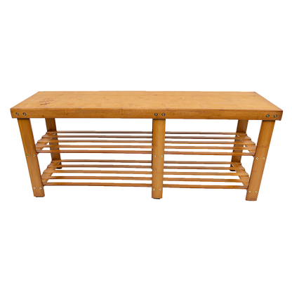 Bamboo Shoe Rack Wooden Bench Storage Organiser Cabinet Holder Stool - Image 3
