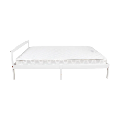 Double Wooden Bed Frame Home Furniture White - Image 8