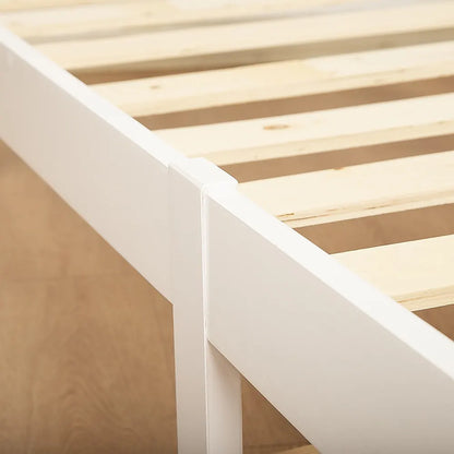 Double Wooden Bed Frame Home Furniture White - Image 6
