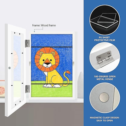 Kids Art Wood Frame Children Art Projects Display Hold 150 Pictures - Image 5
