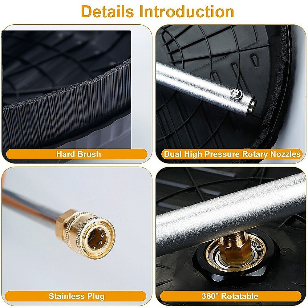 4000 PSI 44CM Pressure Washer Surface Cleaner with 2 Extension Wands - Image 5