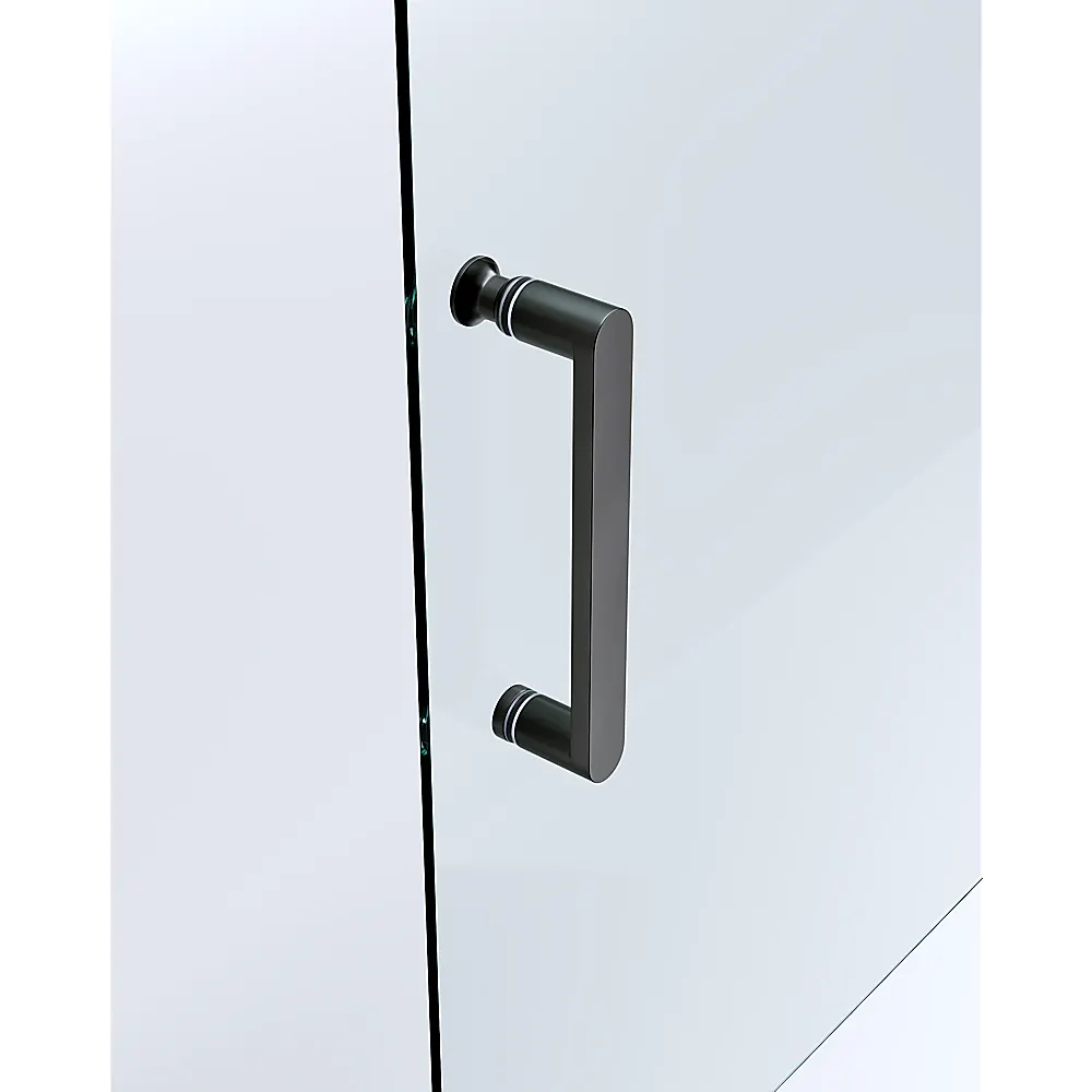 Adjustable 1200x1200mm Double Sliding Door Glass Shower Screen in Black - Image 3