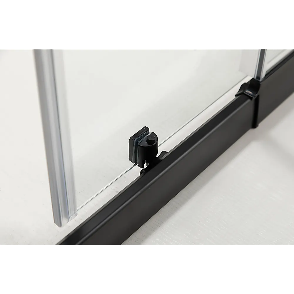 Adjustable 1200x1200mm Double Sliding Door Glass Shower Screen in Black - Image 5