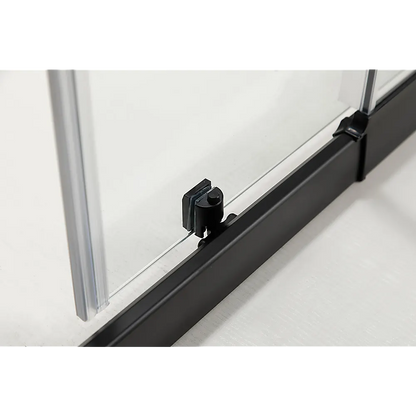 Adjustable 1200x1200mm Double Sliding Door Glass Shower Screen in Black - Image 5