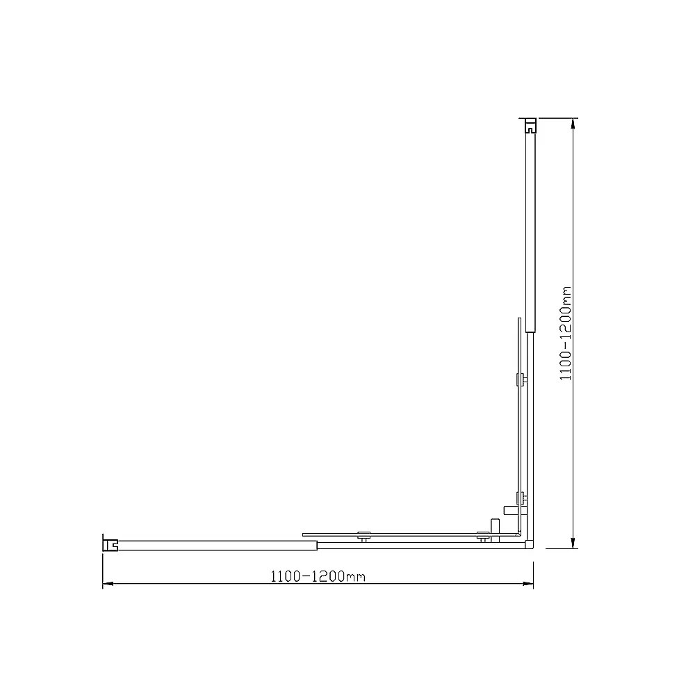 Adjustable 1200x1200mm Double Sliding Door Glass Shower Screen in Black - Image 6