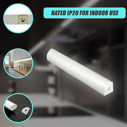 10 x 1M V-Style Aluminium LED Strip Light Channels for Cabinet Lighting - Image 8
