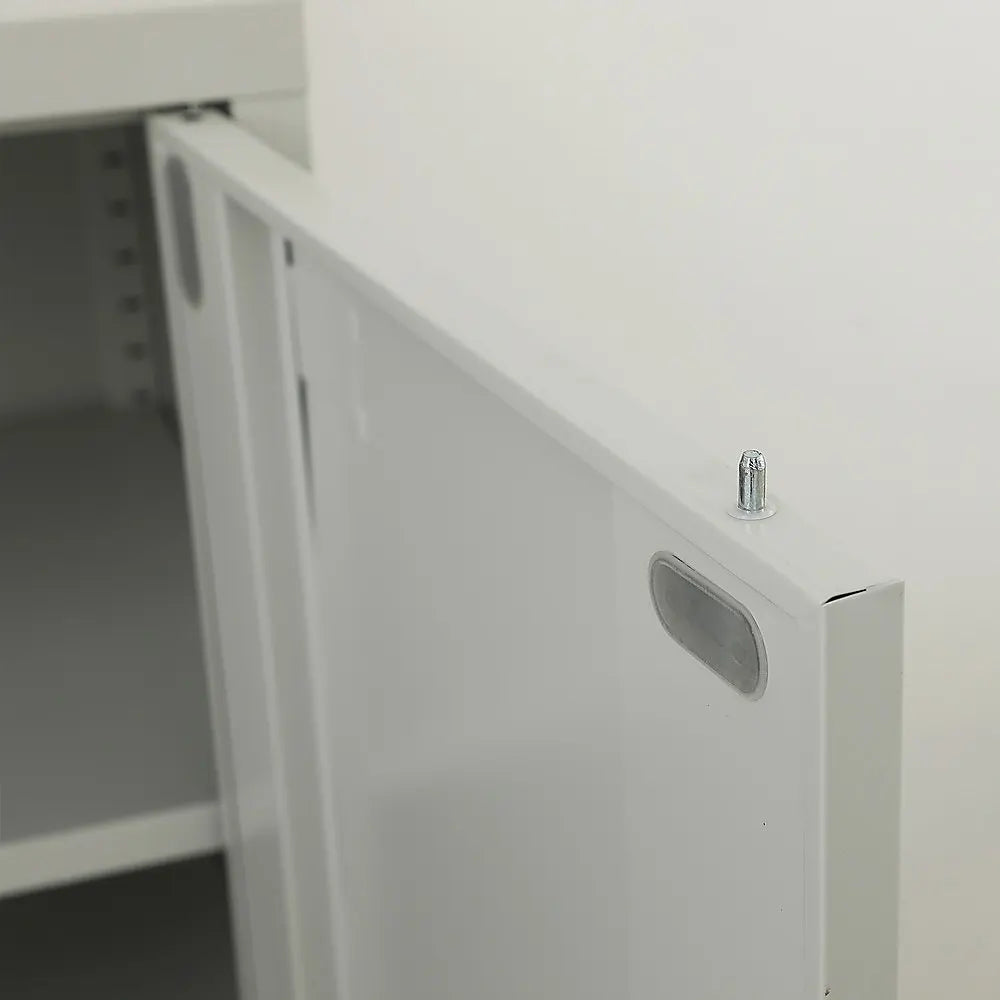 Two-Door Metal Short Cabinet Shelf Storage for Home Office Gym - Image 9