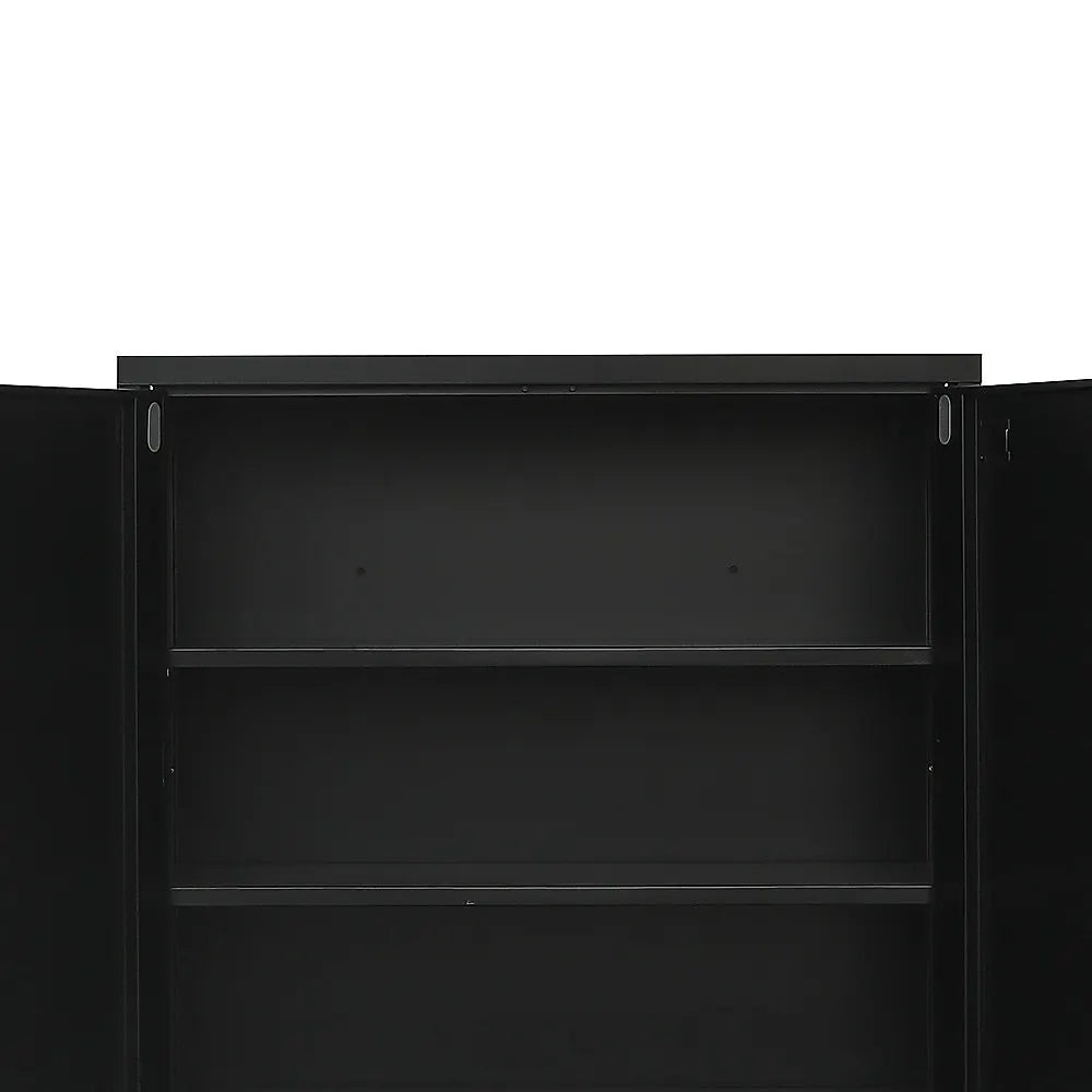 Two-Door Metal Short Cabinet Shelf Storage for Home Office Gym - Image 4