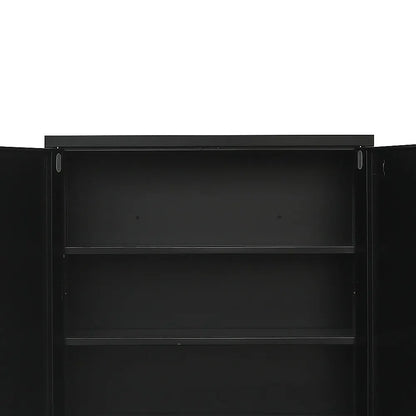 Two-Door Metal Short Cabinet Shelf Storage for Home Office Gym - Image 4