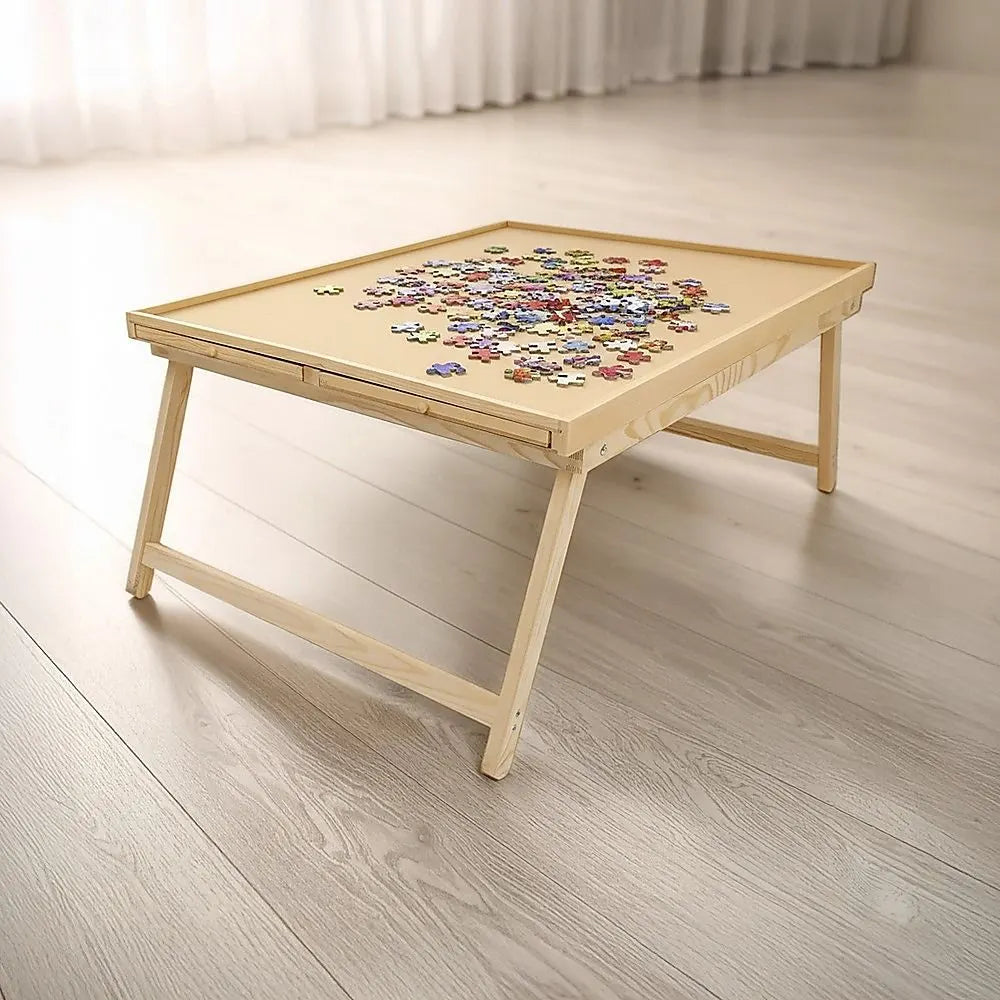 1500 Piece Wooden Jigsaw Puzzle Table – 67x87cm Puzzle Board with Folding Legs - Image 4