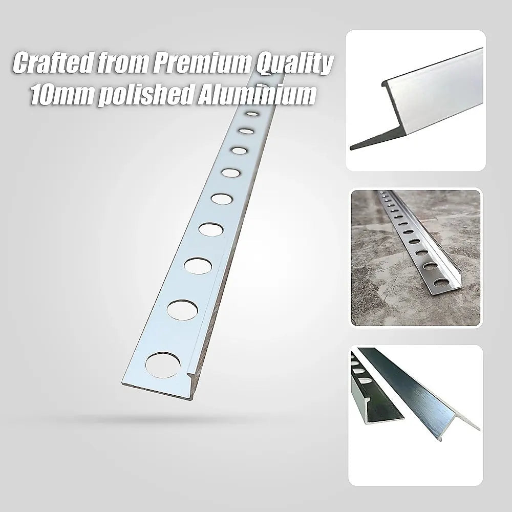 10 x Tile Trim Heavy Duty L Shaped Edge Aluminium 10mm - Image 7
