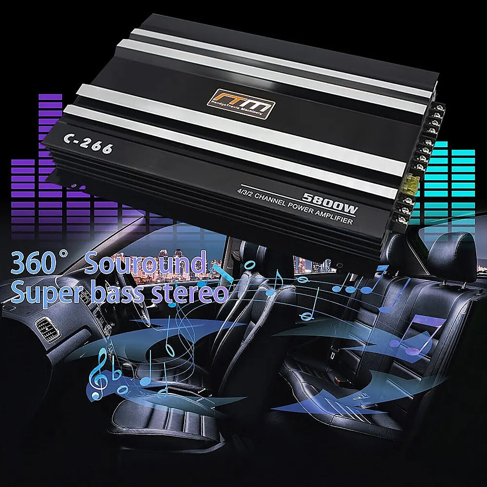 5800W Watt 4 Channel Car Truck Amplifier Stereo Audio Speaker Amp System Device - Image 3