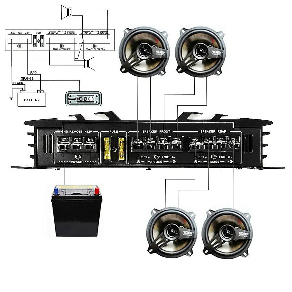 5800W Watt 4 Channel Car Truck Amplifier Stereo Audio Speaker Amp System Device - Image 5