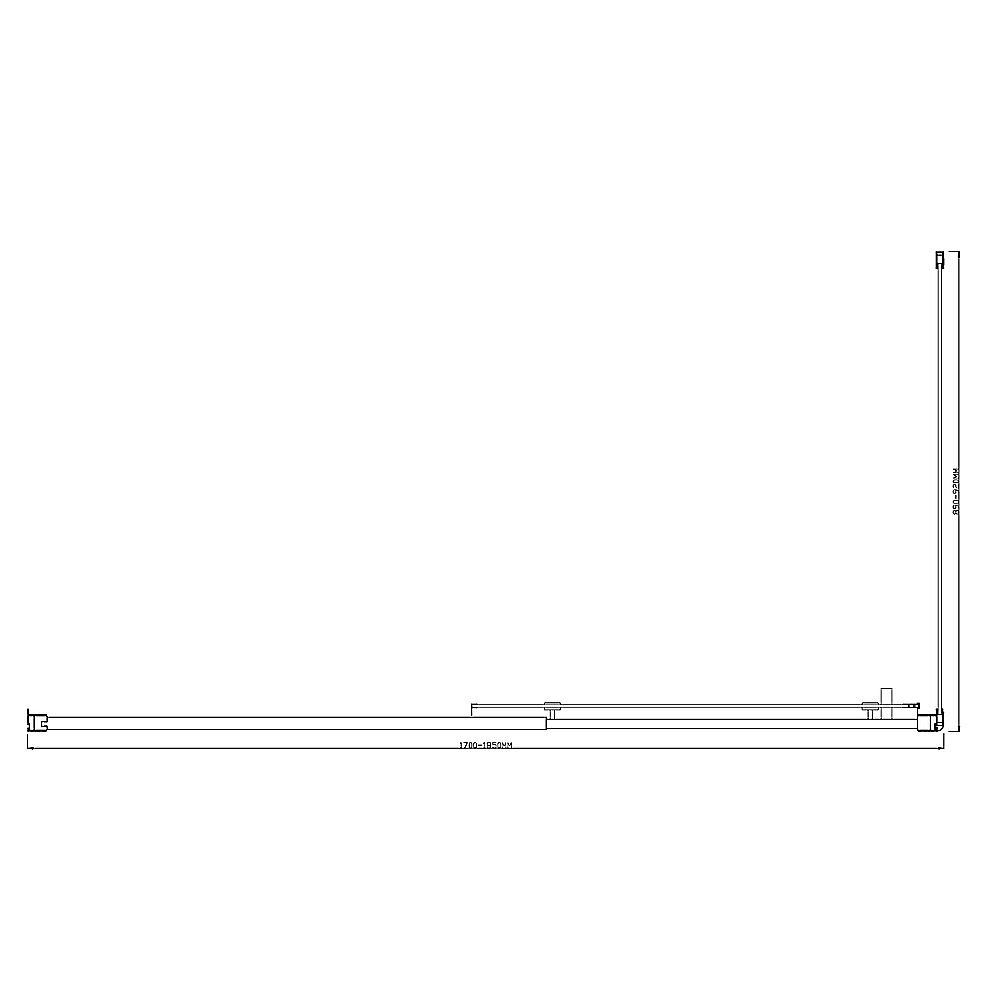 150mm Adjustable (1850x920mm) Single Door Corner Sliding Glass Shower Screen in Black - Image 6