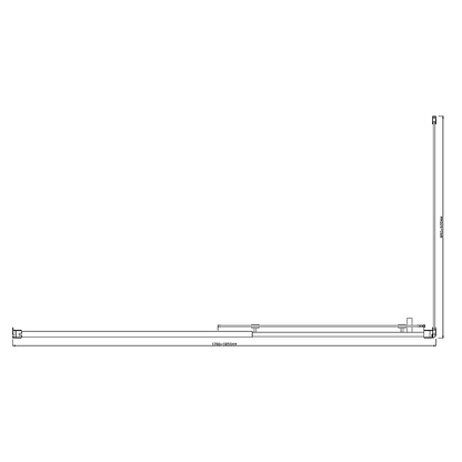 150mm Adjustable (1850x920mm) Single Door Corner Sliding Glass Shower Screen in Black - Image 6