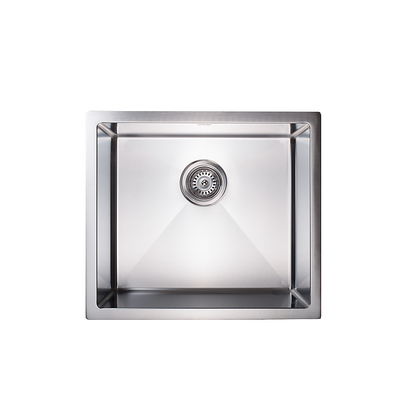 510x450mm Handmade Stainless Steel Undermount / Topmount Kitchen Laundry Sink with Waste - Image 4
